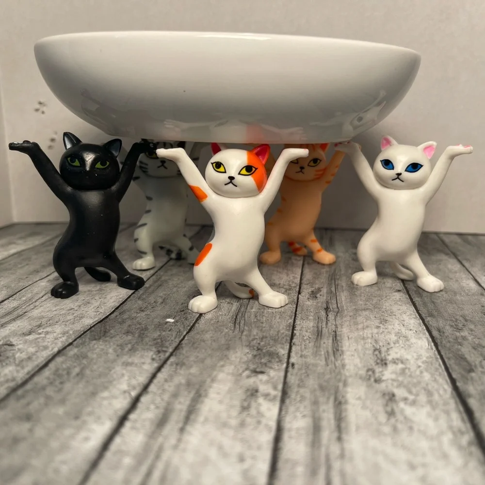 Colorful Cat Figurine Set